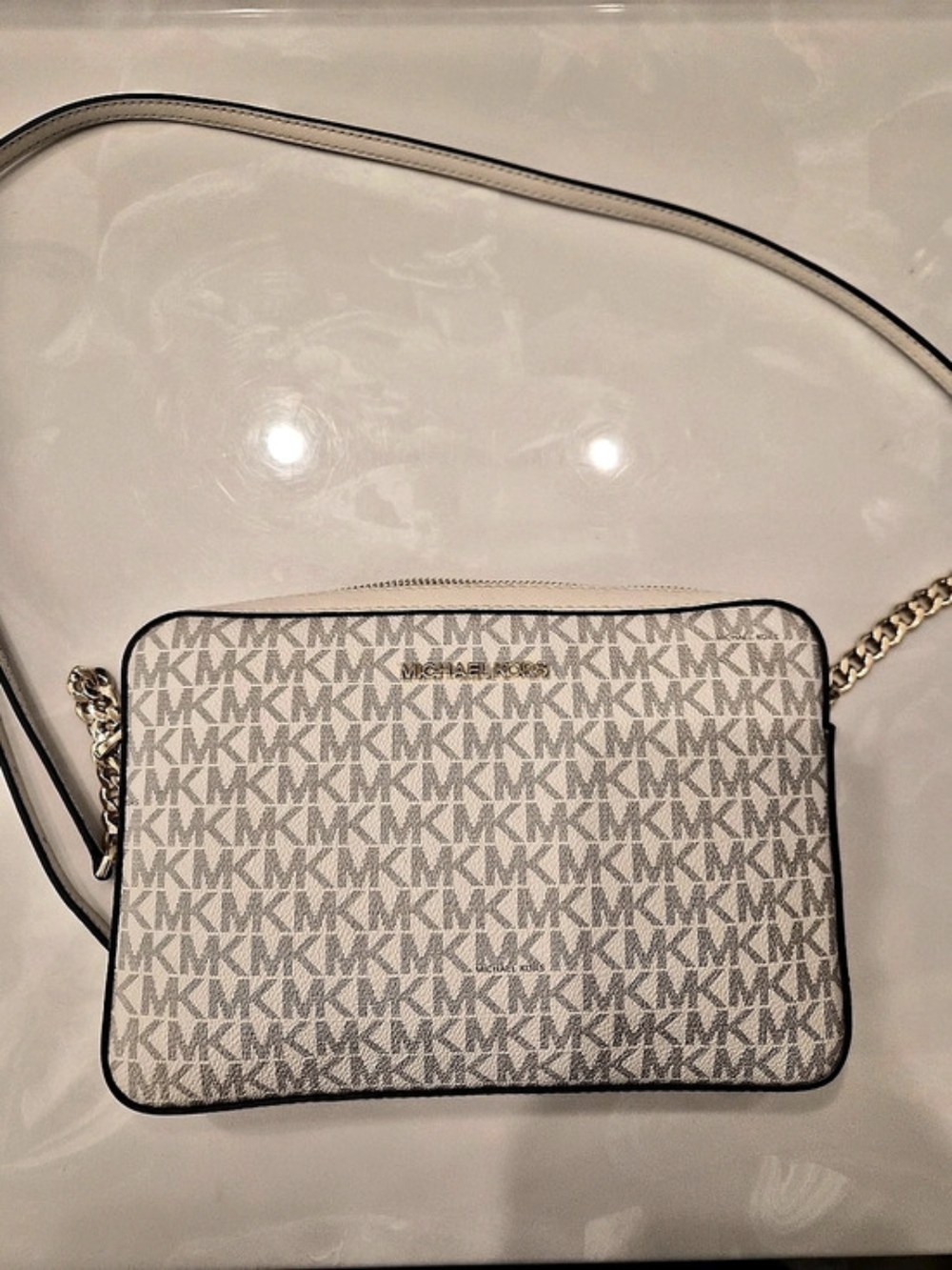 Michael Kors Jet Set Large East West Crossbody Bag Ivory